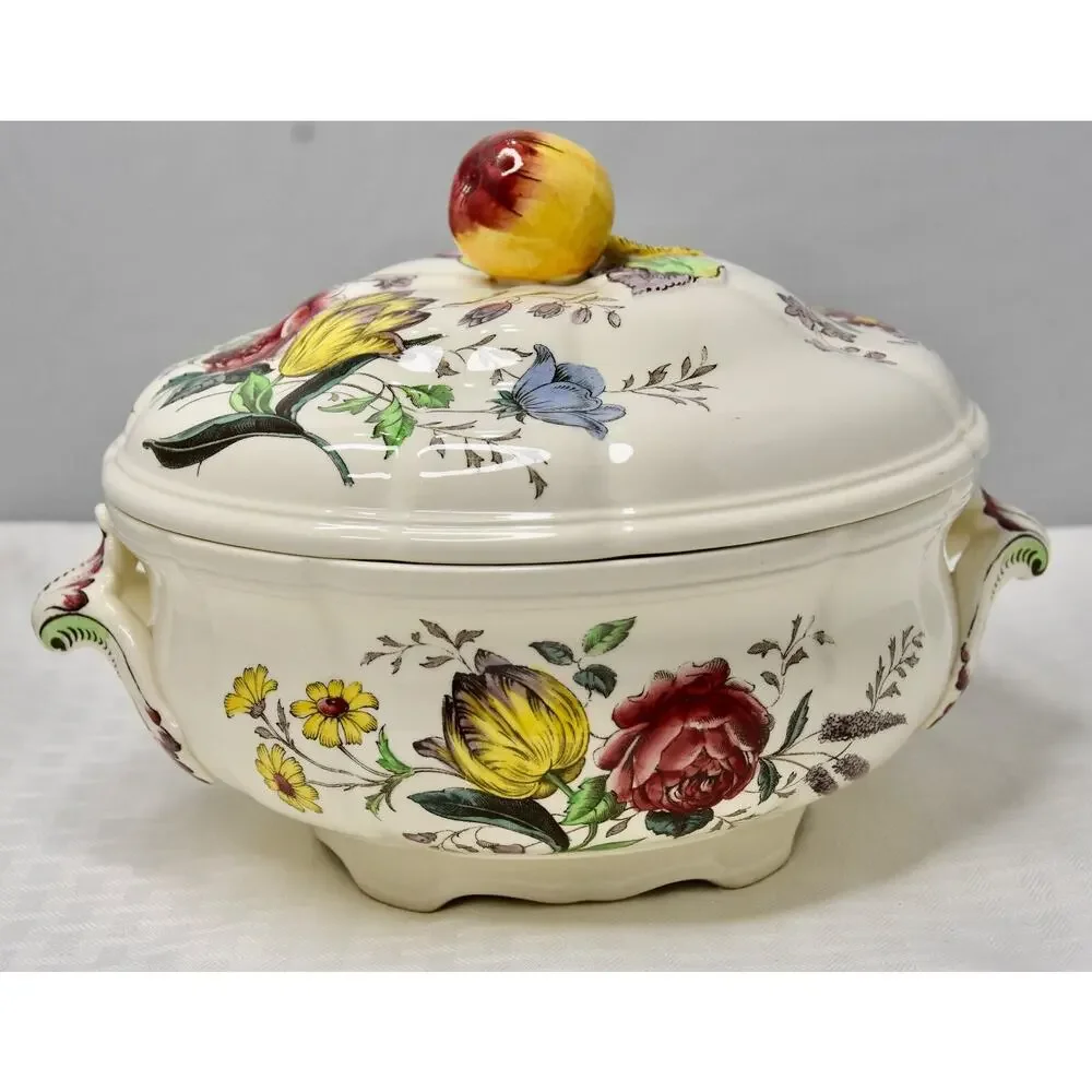 Copeland Spode Gainsborough Lidded Casserole Apple Finial Tureen Pot With Lid